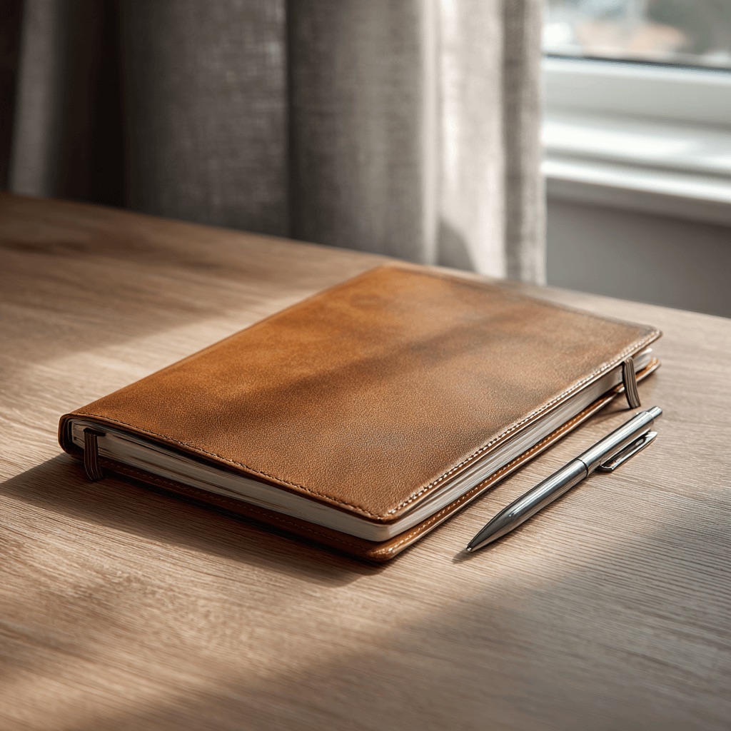 Desk journal — professional coaching workspace