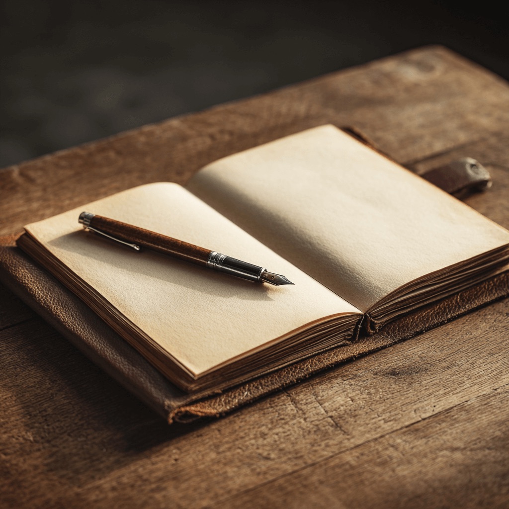 Open notebook on a desk — professional workspace